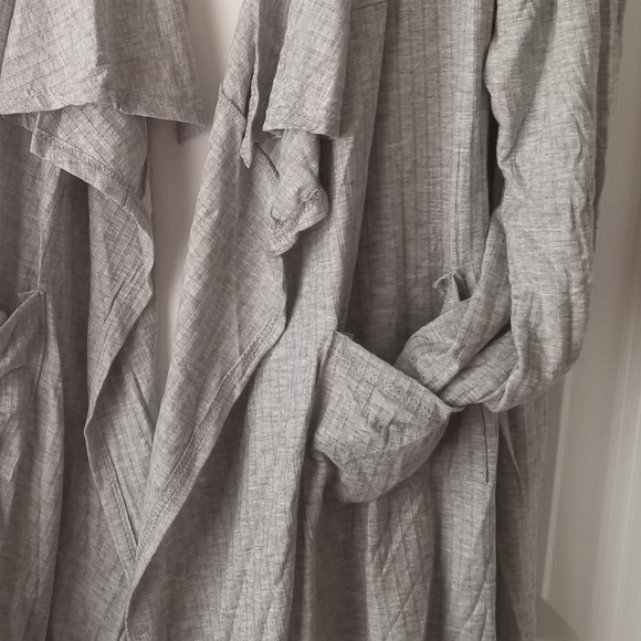 Sz 2x Ribbed Drape Cardigan Gray - Picture 7 of 7